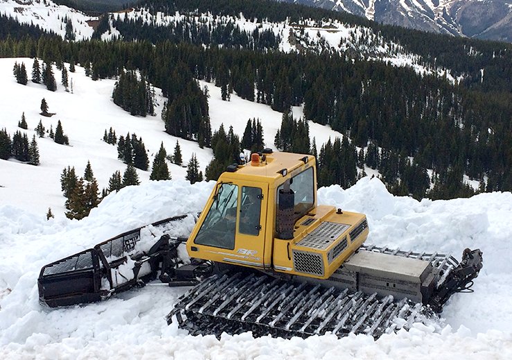 Snowcat on the mountain