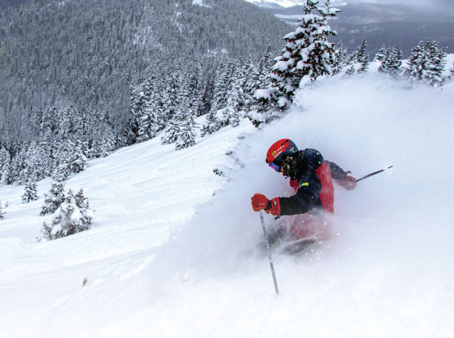 Skier on slopes