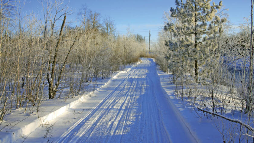 View of snow trail