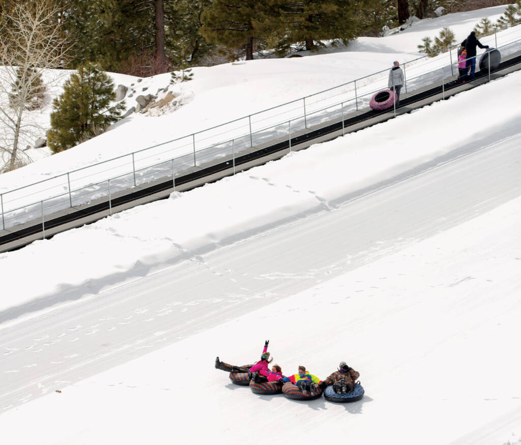 Kids riding inner tubes