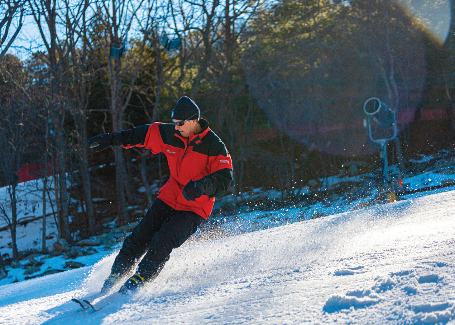 Skiing on snow with no poles