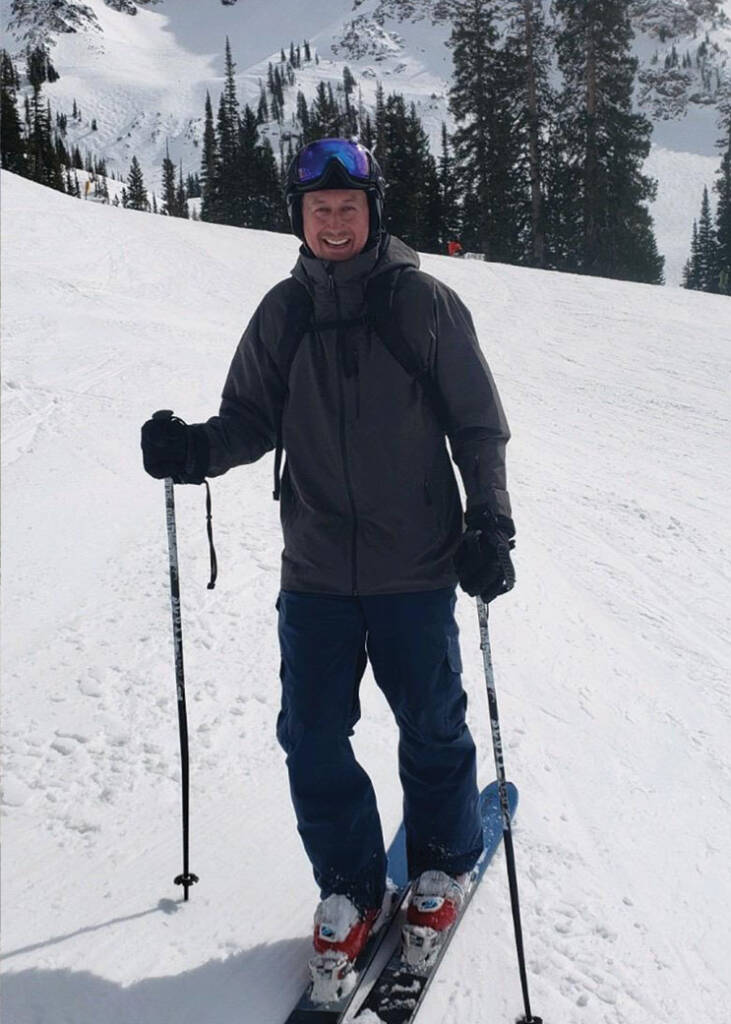 Photo of Scott Jones ready to ski