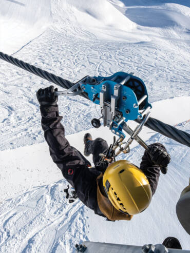 Man on zipline