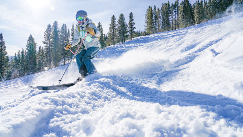 Person skiing in snow