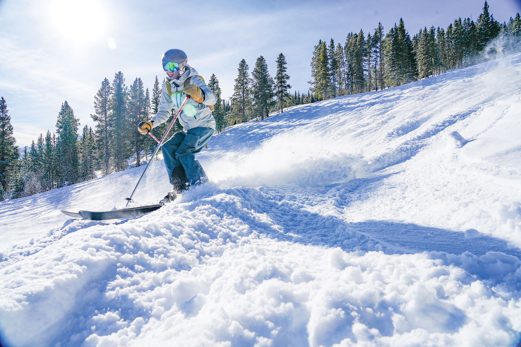 Person skiing in snow