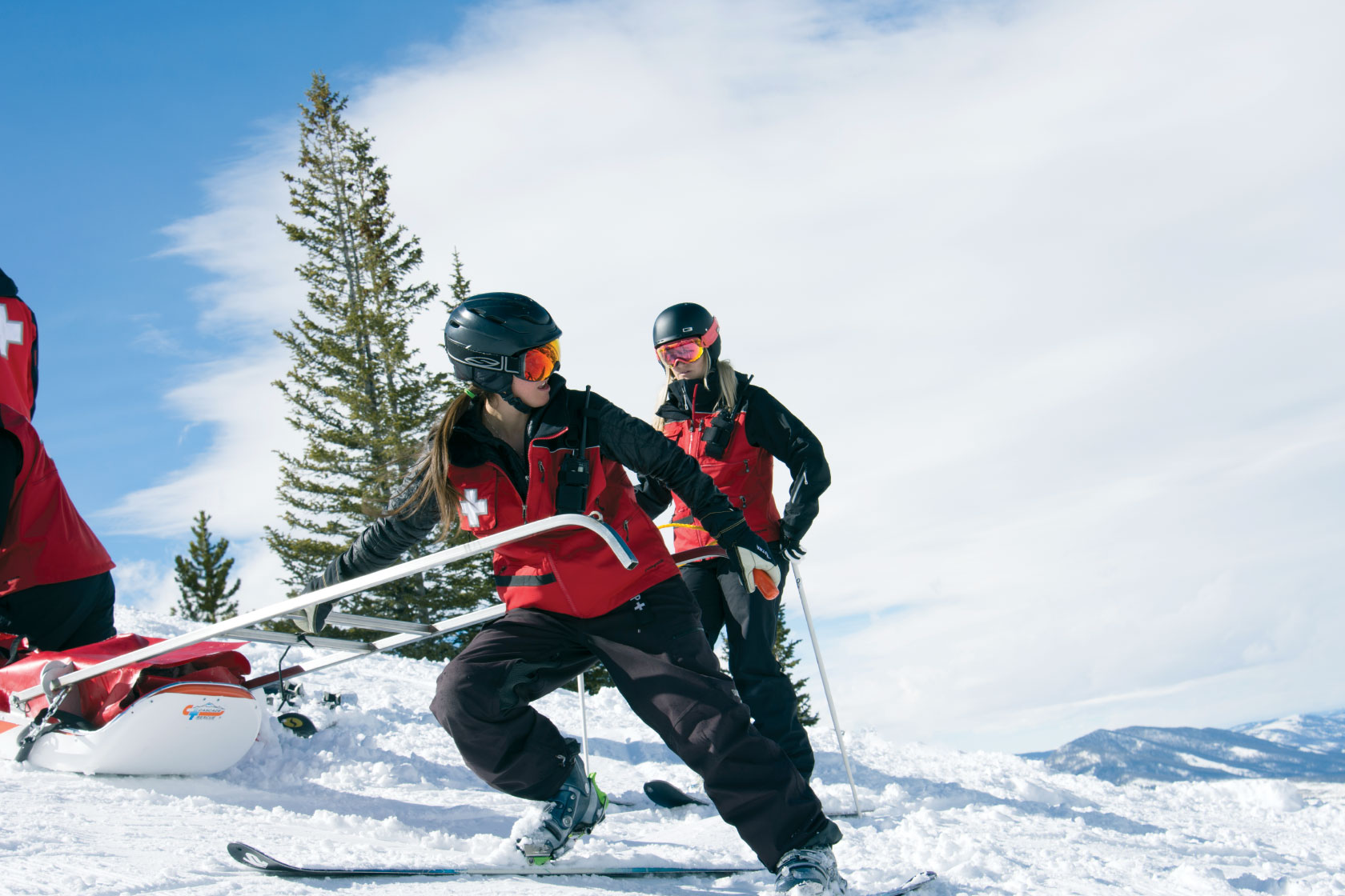 Rescuers on the slopes