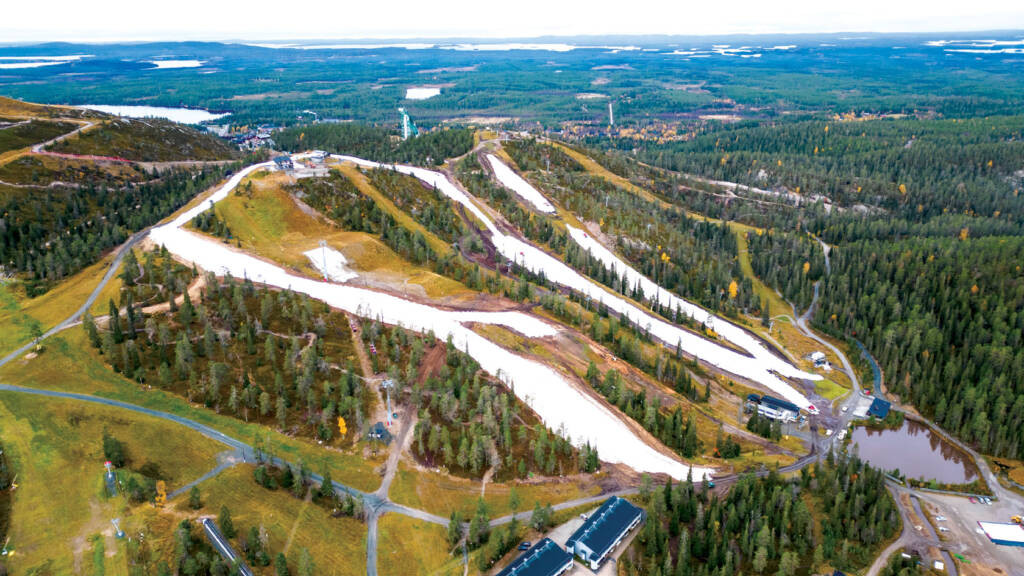 Aerial view of ski resort