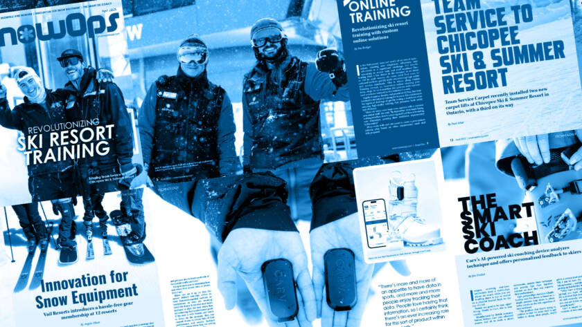 Various pages from the latest issue of SnowOps Magazine