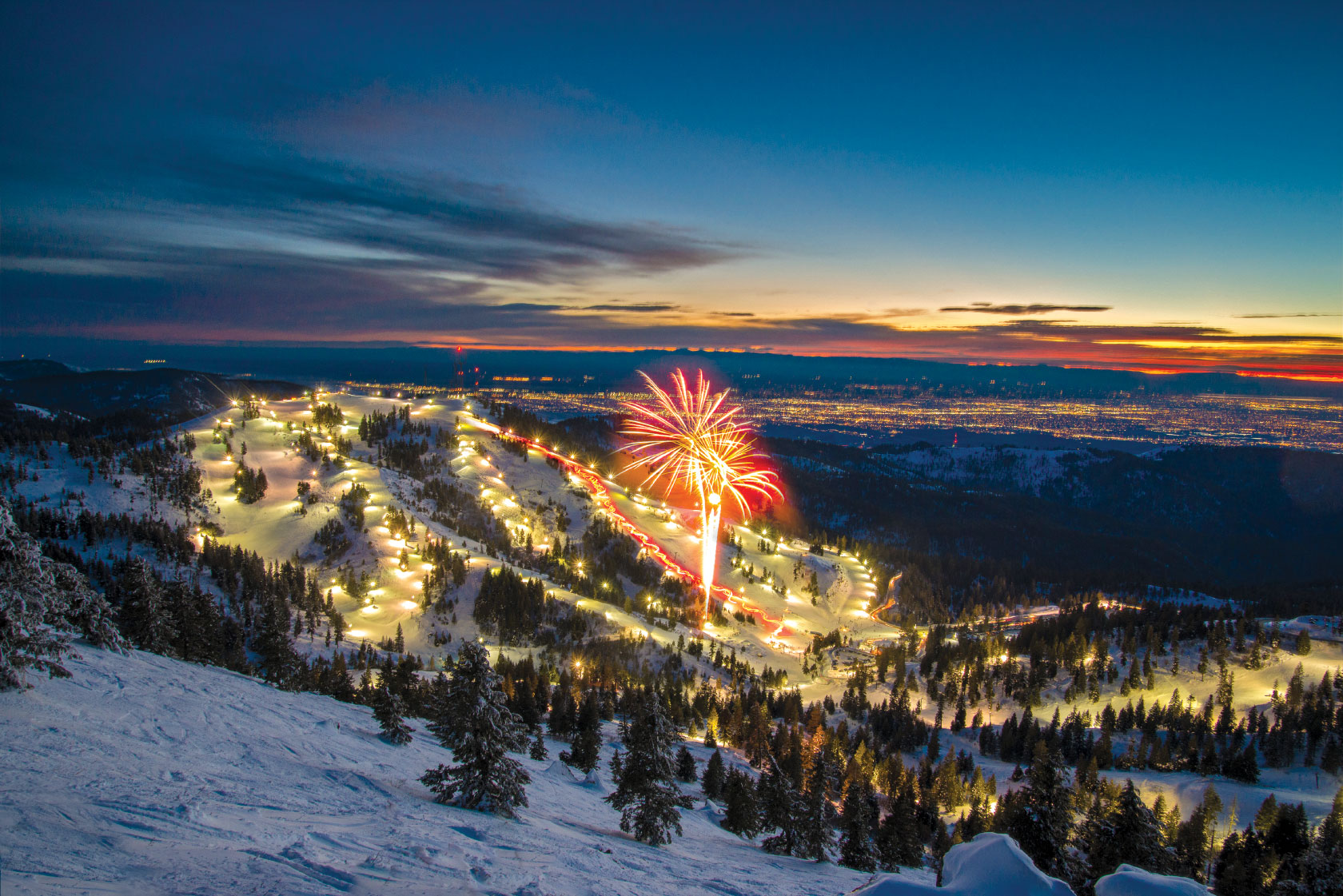 Overlooking Bogus Basin at night