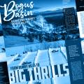 Collage of various magazine pages with blue tint overlay