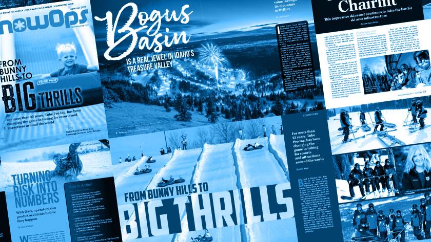 Collage of various magazine pages with blue tint overlay