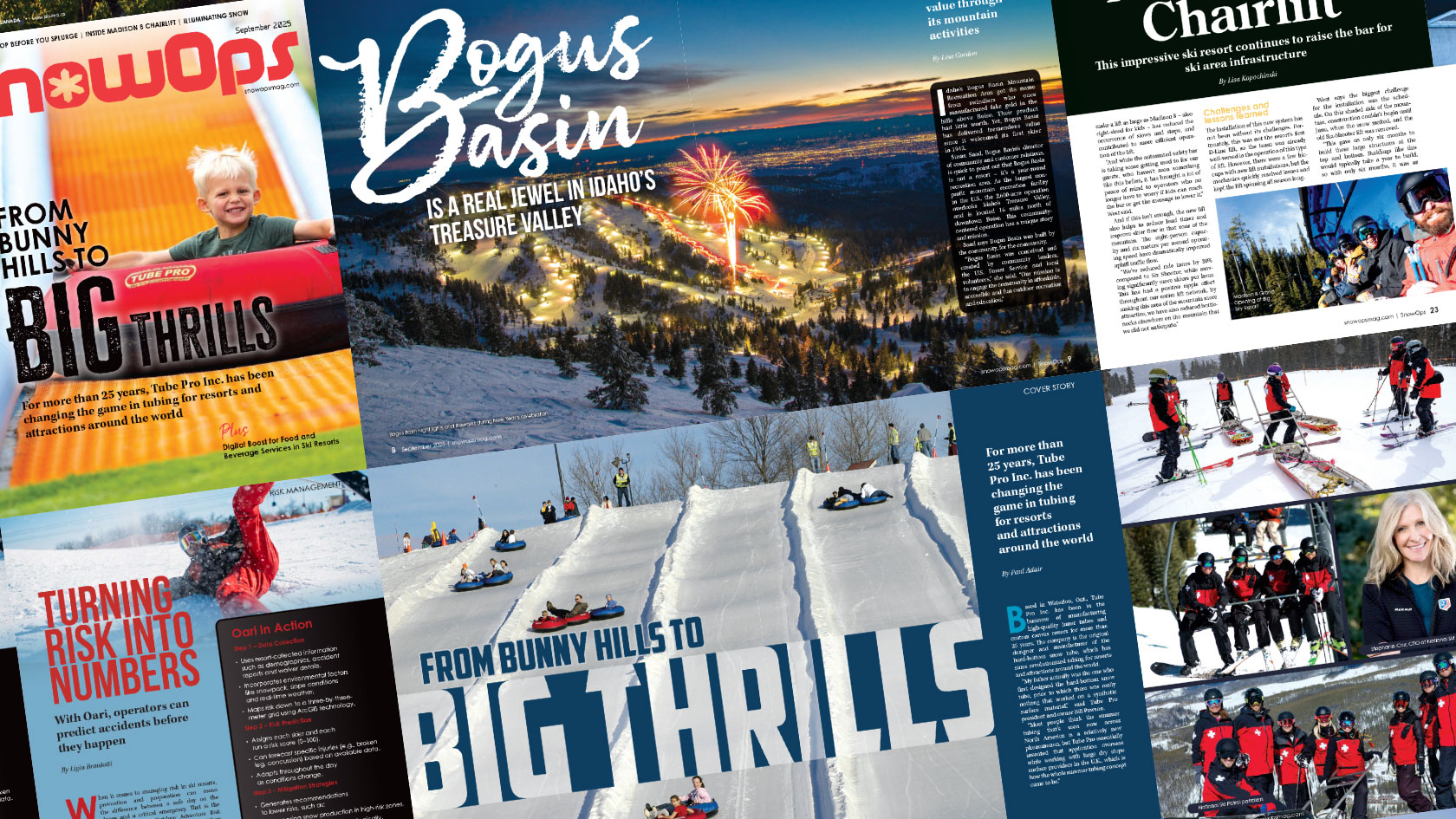 Collage of various magazine pages