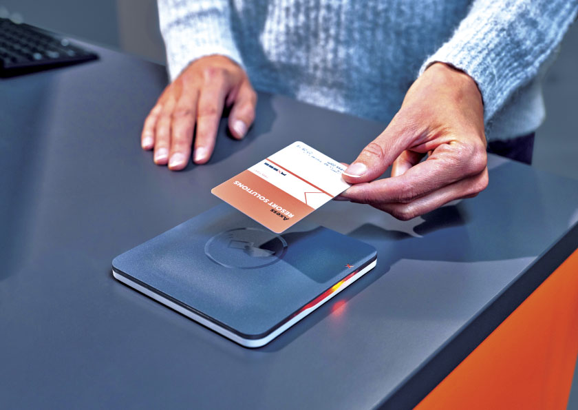 Scanning card on reader