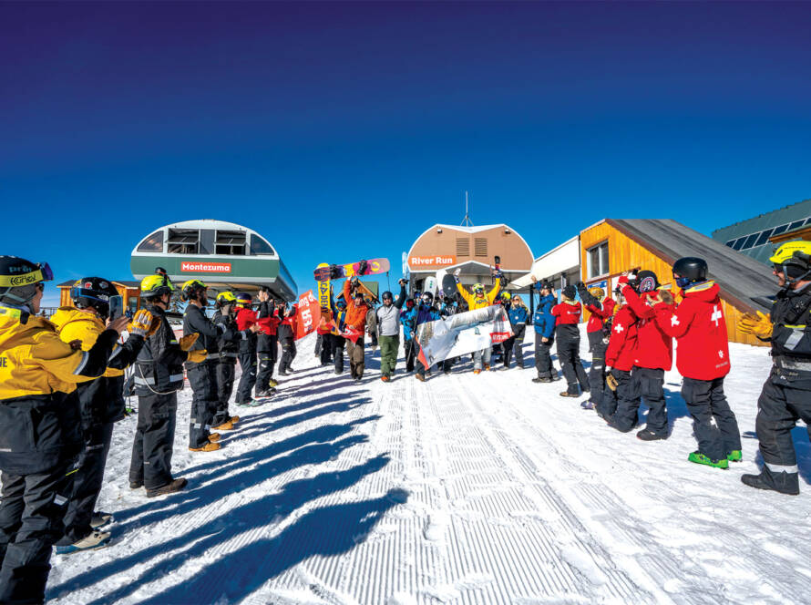 Group cheering on others