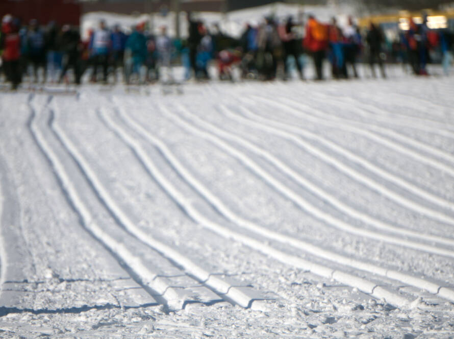 Cross Country Ski Tracks in Engadin, Switzerland