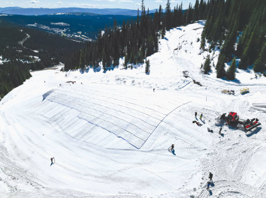 Snow Secure’s insulated mats installed on mountain