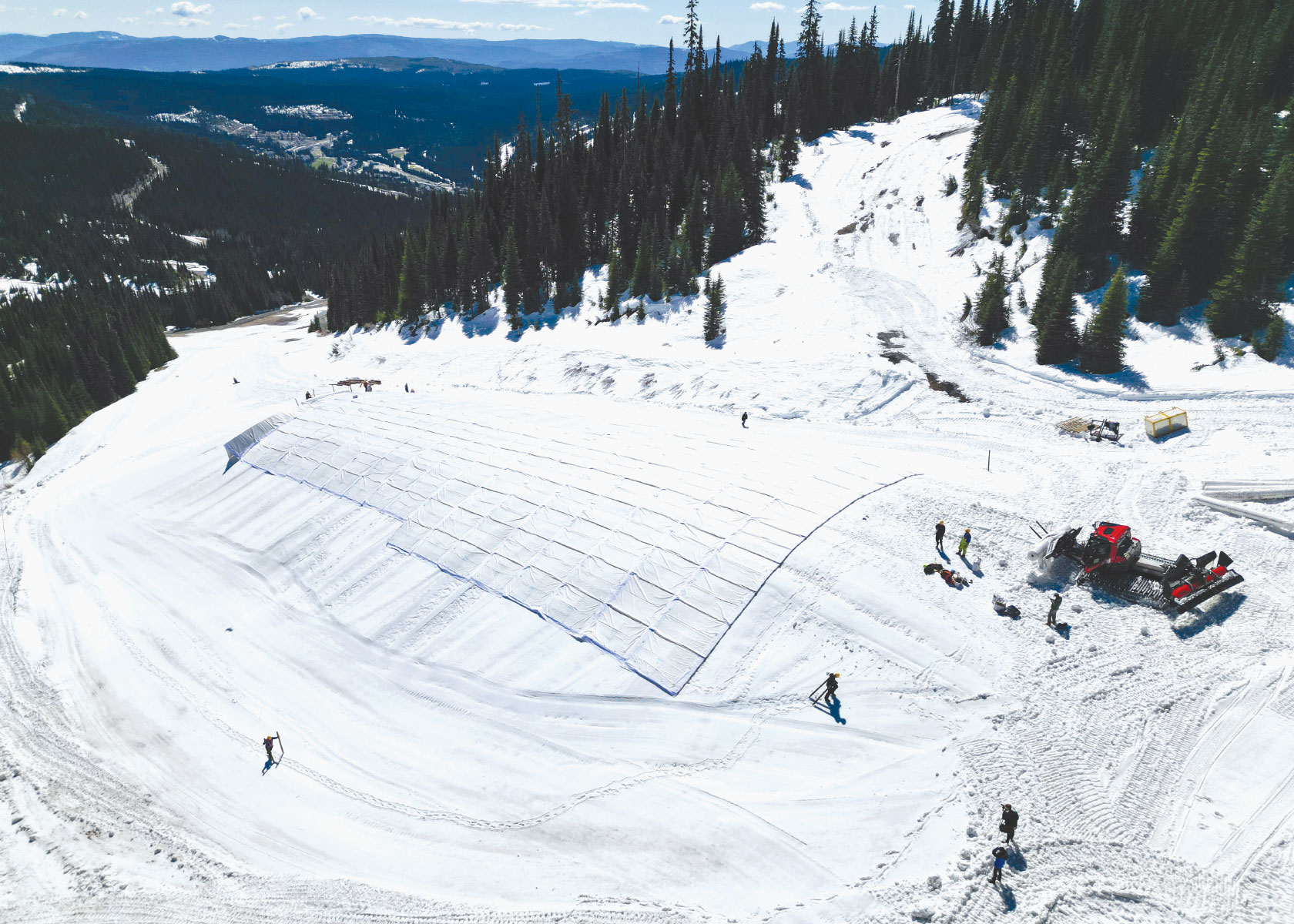 Snow Secure’s insulated mats installed on mountain