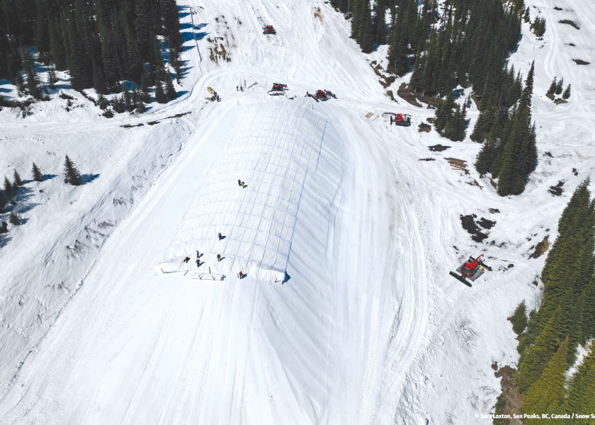 Snow Secure’s insulated mats installed on mountain