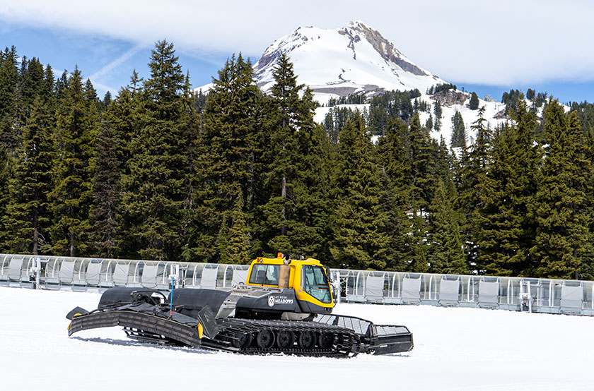 Snow grooming equipment on the mountain