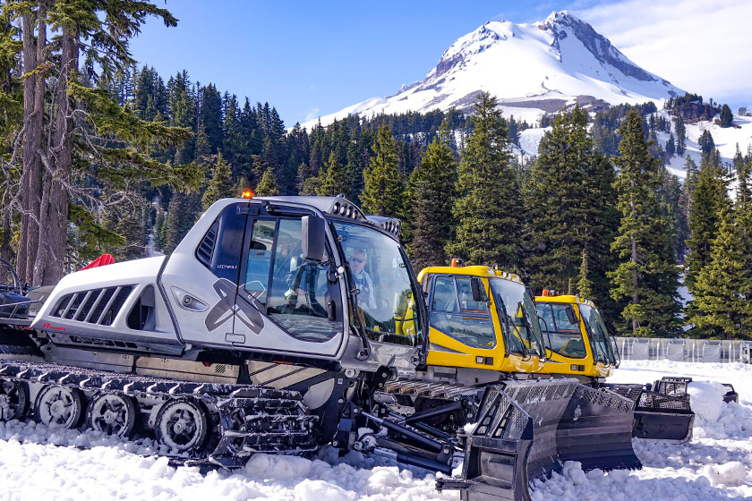Snow grooming equipment on the mountain