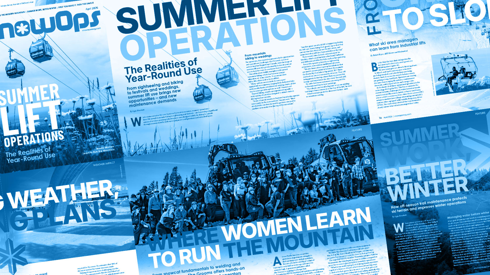 Collage of various pages from issue 2, 2026