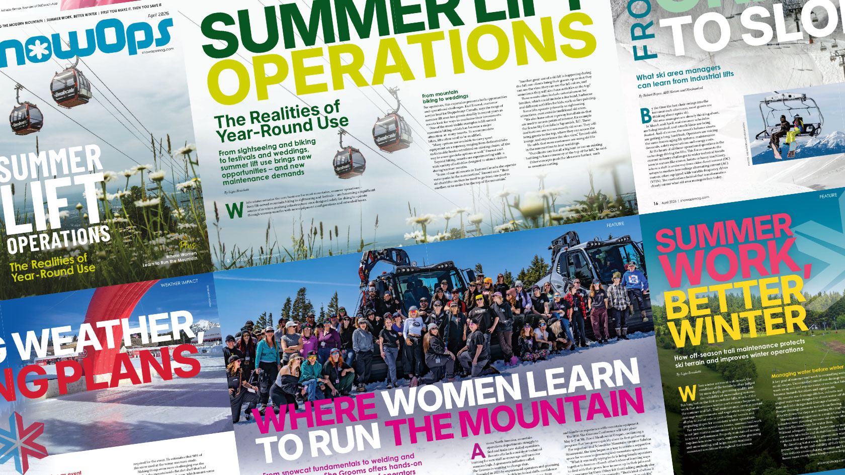 Collage of various pages from issue 2, 2026