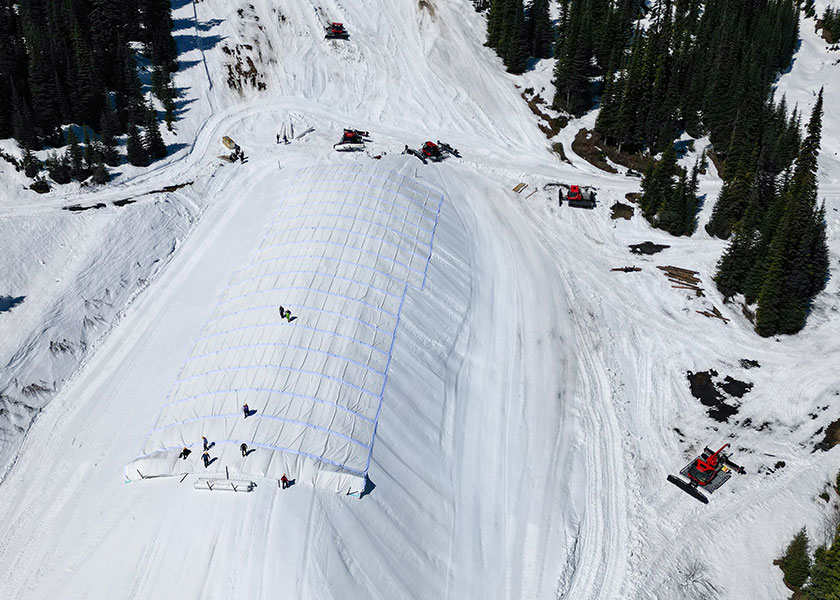 Snow Secure’s storage system during winter months. Photo: Sun Peaks Resort