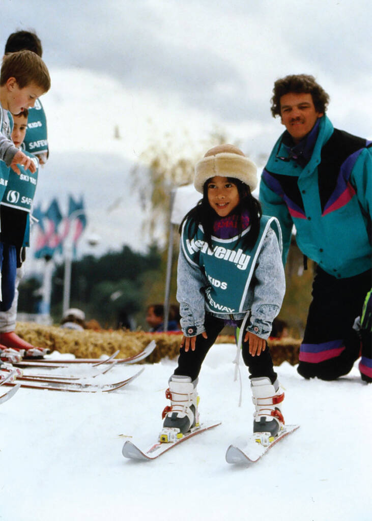 Young skier honing her skills