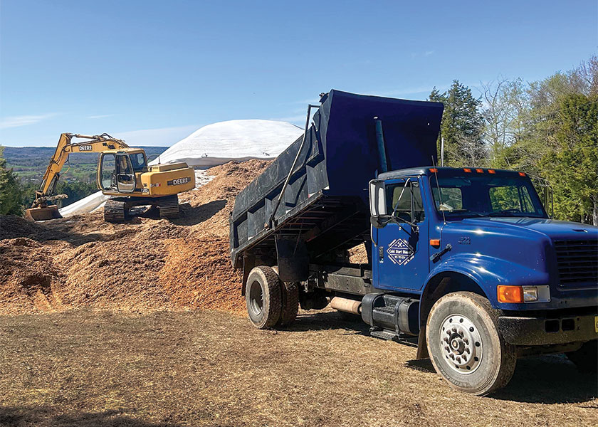 Dump truck unloading