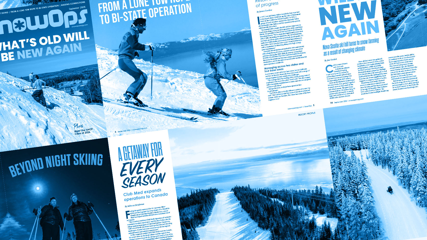 Collage of various pages from issue 3, 2026