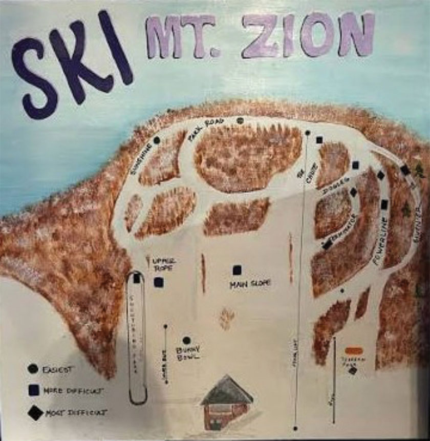 Map/illustration of Mt. Zion runs